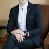 Blazer a rayas para hombre, Blazer entallado para hombre, estilo informal de negocios para hombre, americana para primavera y otoño, Blazer a rayas con puntos para hombre