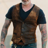 Men's Casual Vest Male Clothing Explosion Models European And American Handsome Fashion Retro Men's Single-breasted Vest#G2