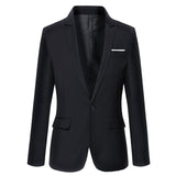 Hot sale Mens Korean slim fit arrival cotton blazer Suit Jacket black blue  plus size s to 4XL Male blazers Mens coat Wedding